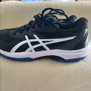 ASICS Men's. Game FF  Athletic Shoes in Black, White, and Blue